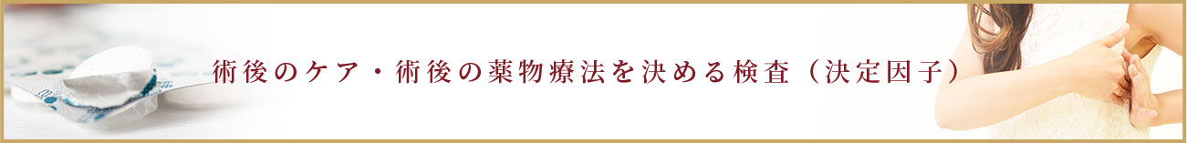 術後のケア・術後の薬物療法を決める検査(決定因子)